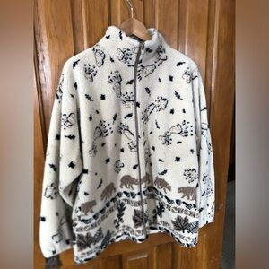 Vtg Brown Bear Print Jacket